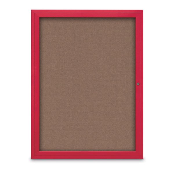 United Visual Products Slim Enclosed Corkboard, 18"x24", Black Alum Frame/Surf UVEB1824-BLACK-SURF